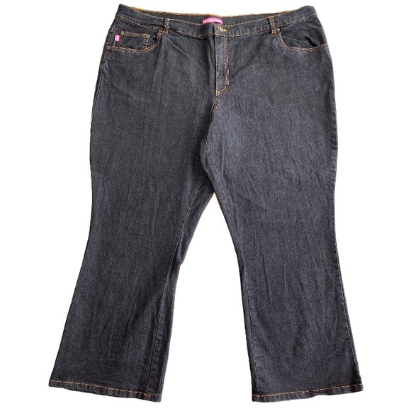 Natural Fit Womens Jeans Woman Within Plus Size 24W Petite Dark Wash Black Blue - Picture 5 of 14